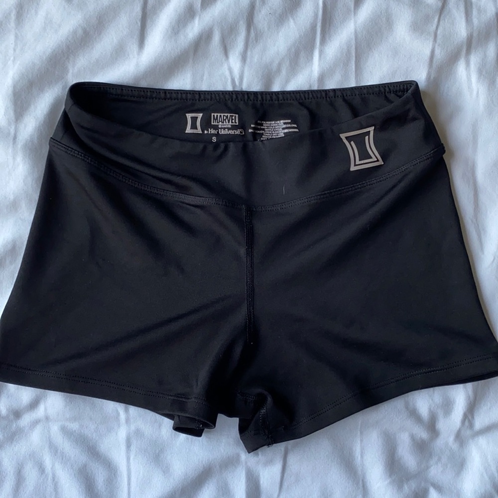 Black Marvel Spandex Bike Shorts Size Small women